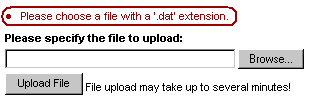 No DAT file extension Error message